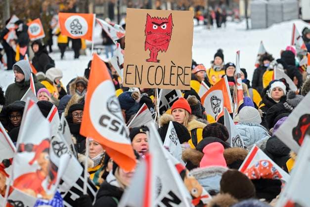 Canada, care workers demonstrate in Montreal