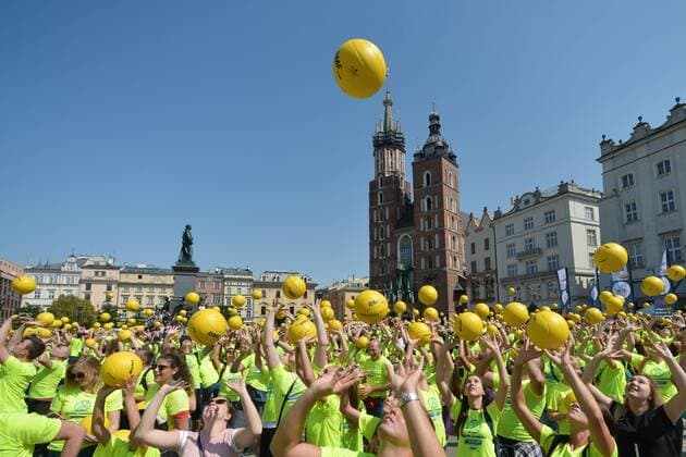 Krakow Volleyball World Record attempt for entry in Guinness Book of Records
