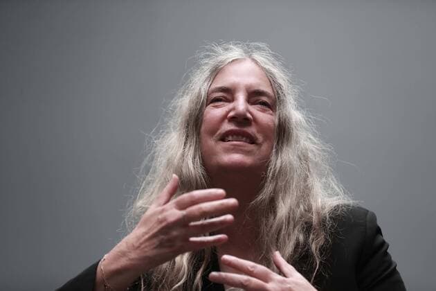 Patti Smith during a press conference in Mexico