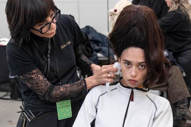 New York Fashion Week, backstage at the Christian Cowan fashion show