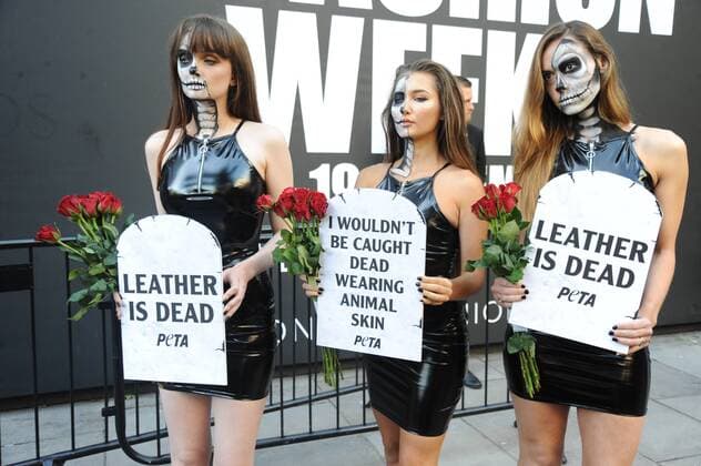 London Fashion Week - PETA protests