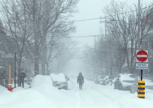 Canada, snowstorm in Montreal