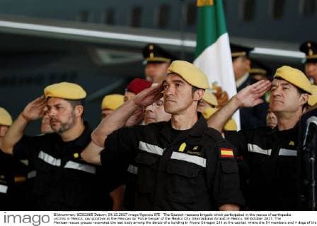Spanish rescue brigade returns from Mexico