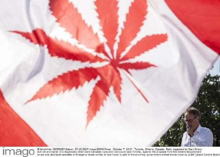 Demo against the sale of cannabis in state-controlled shops in Toronto, Canada