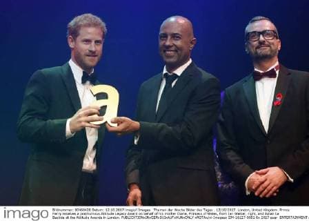 Attitude Awards in London - Prince Harry accepts award for mother Diana