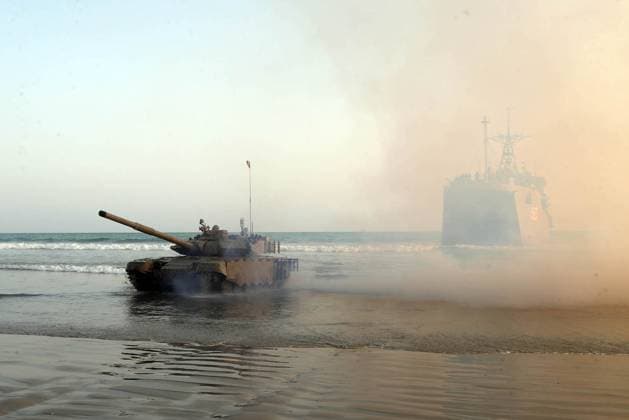 Iran, naval military exercise in Konarak on the Persian Gulf