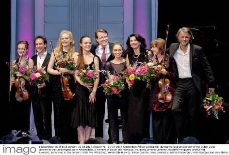 Prince Constantijn visits violin concert in Amsterdam