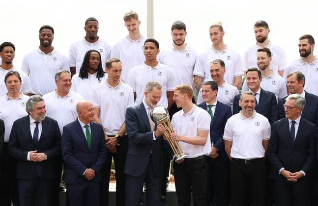 King Felipe of Spain meets basketball cup winners