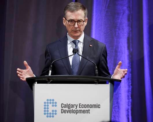 Canada, Governor of the Bank of Canada Tiff Macklem speaks at event in Calgary
