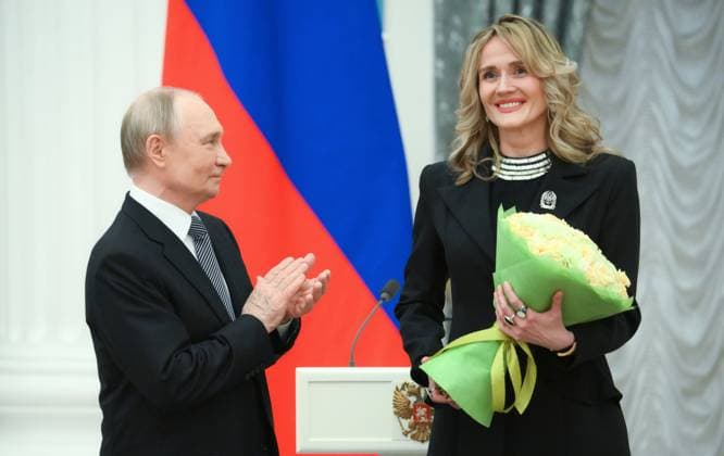Russia, Valdimir Putin at the award ceremony for the Russian Presidential Prize