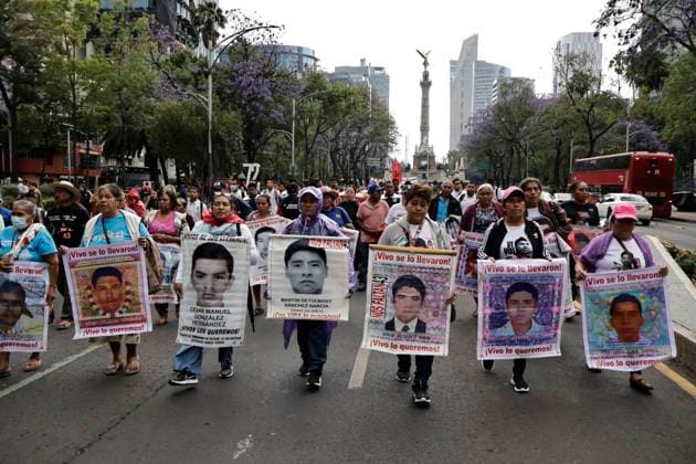 Mexico, protest and commemoration of the 43 disappeared students from Ayotzinapa
