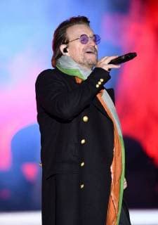U2 at Trafalgar Square in London on the occasion of the MTV Eurpean Music Awards