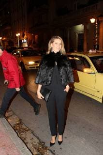 Princess Tatiana of Greece visits Gaultier's fashion show in Athens