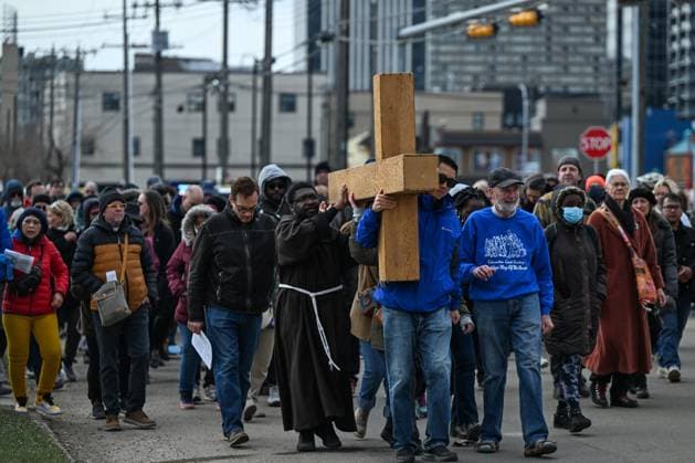 Canada, Holy Week, Good Friday procession in Edmonton