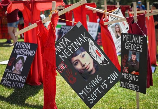 Canada, protest action in memory of the missing and murdered indigenous women and girls