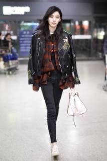 Model Ming Xi at Beijing Airport