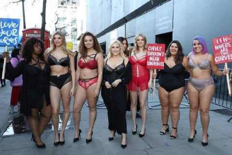 London Fashion Week - Plus Size Model Protest with Hayley Hasselhoff