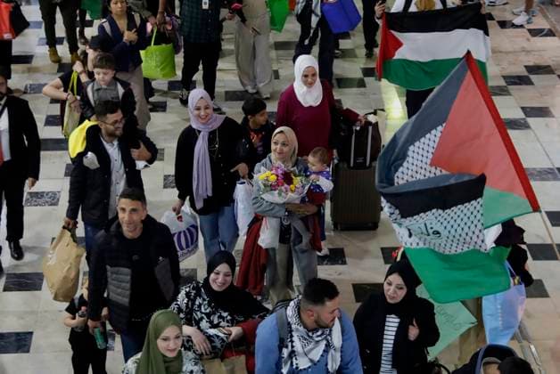 Mexico, arrival of Palestinian refugees at the airport in Mexico City