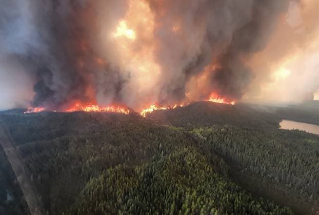 Canada, forest fires near Wanless, Manitoba
