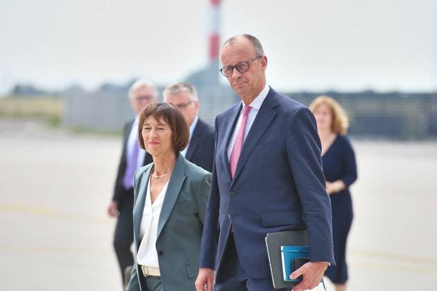 Berlin, Friedrich Merz before departure to the G7 summit in Canada