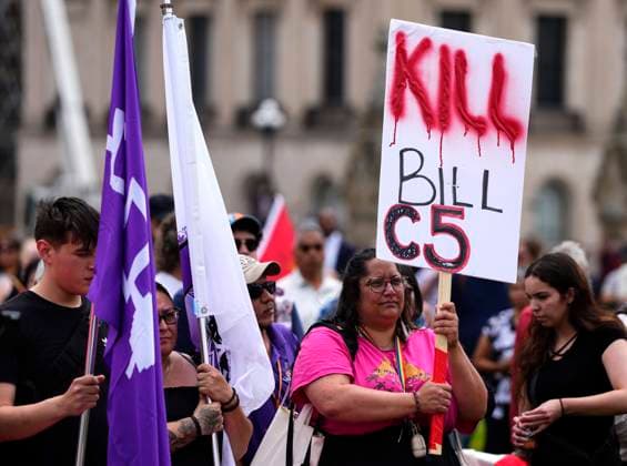Canada, protest against bill C-5 in Ottawa