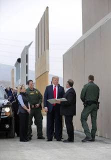President Trump visits prototypes for the construction of the Wall on the border with Mexico