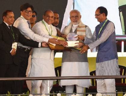 Narendra Modi Presents Krishi Karman Award in New Delhi