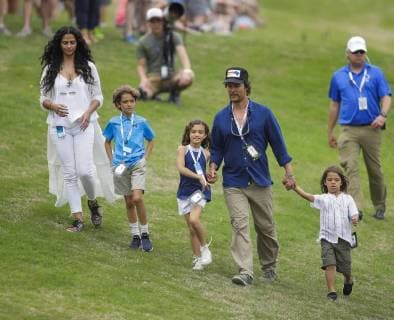 Matthew McConaughey with his family at Austin golf tournament