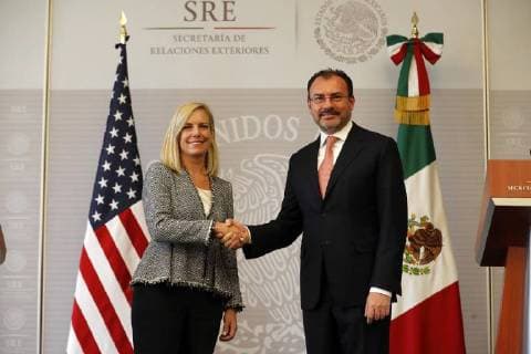 Luis Videgaray receives Kirstjen Nielsen in Mexico City