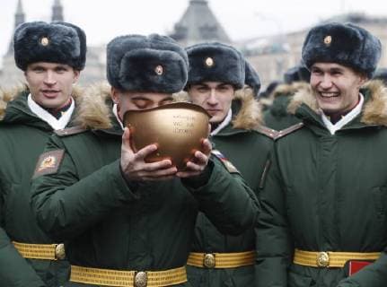 Russia: Final Ceremony of the Military Music School in Moscow