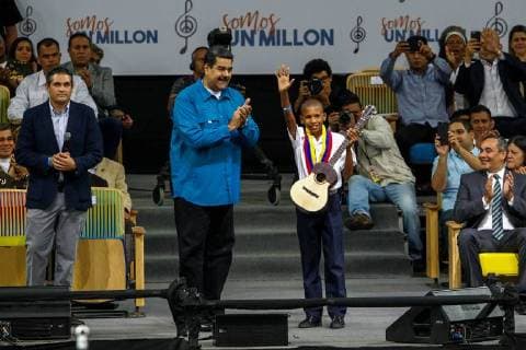 Nicolas Maduro during a concert in Caracas
