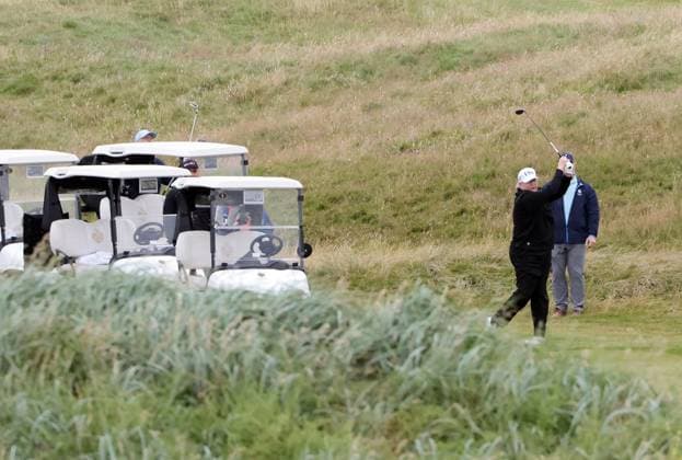 United Kingdom, Donald Trump plays golf during visit to Scotland