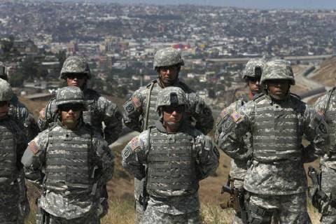 National Guard at the border to Mexico