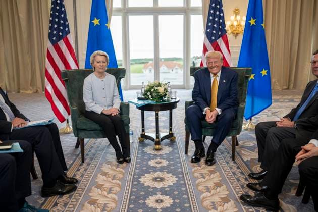 United Kingdom, Ursula von der Leyen meets Donald Trump at golf resort in Scotland