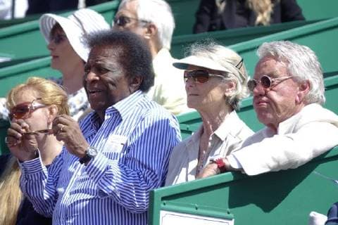 Roberto Blanco visits tennis tournament in Monte Carlo