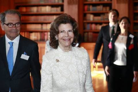 Queen Silvia of Sweden during an award ceremony in Stockholm