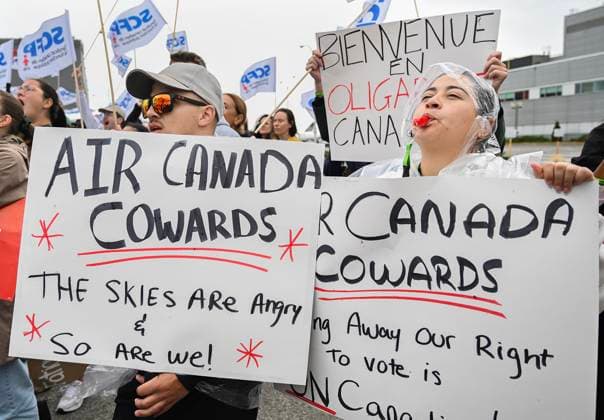 Canada, Air Canada flight attendants strike in Montreal