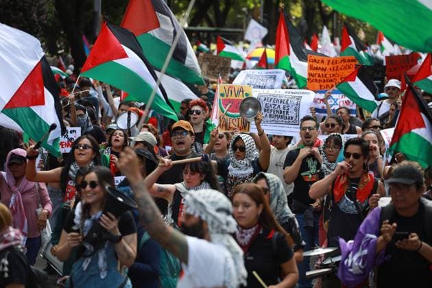 Mexico, pro-Palestinian demonstration in Mexico City