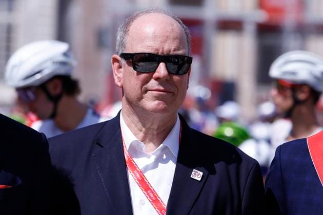 Prince Albert II of Monaco attends the Vuelta e Espana cycling race