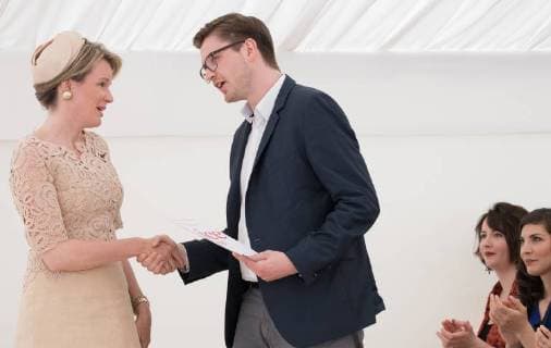 Queen Mathilde of Belgium visits award ceremony for singing competition in Brussels