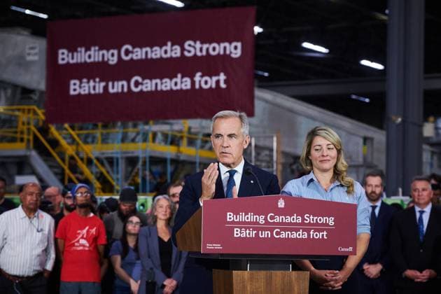 Canada, Mark Carney Press conference at a production facility in Mississauga