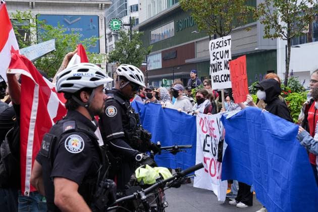 Canada, protests against immigration policy in Toronto