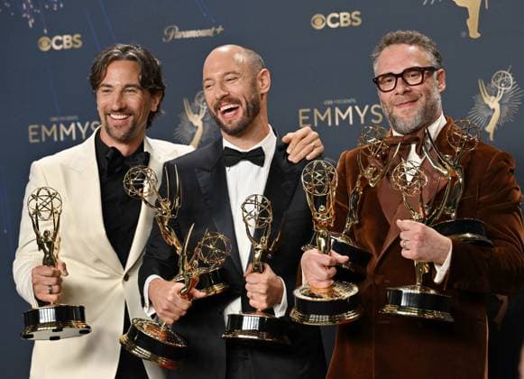 Primetime Emmy Awards in Los Angeles, award winners backstage