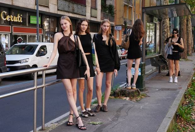 Milan Fashion Week, models before upcoming castings
