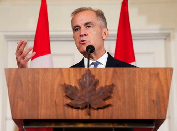 United Kingdom, Canadas Prime Minister Mark Carney speaks at Canada House in London