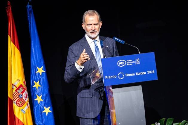 King Felipe at the presentation of the Forum Europe Award