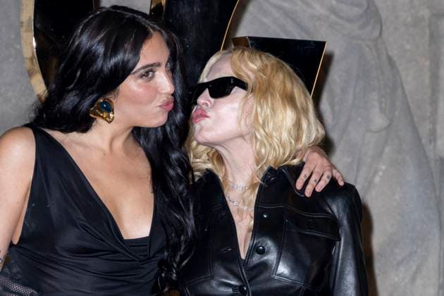 Paris Fashion Week - Madonna and Lourdes at Saint Laurent fashion show photocall