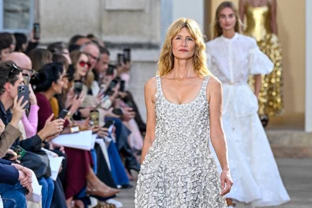 Paris Fashion Week, Laura Dern walks in the Gabriela Hearst fashion show