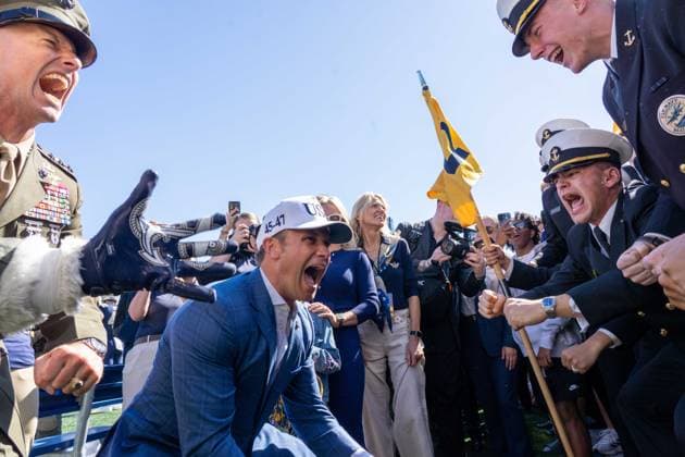 USA, Secretary of Defence Pete Hegseth at American football game Navy - Air Force in Annapolis
