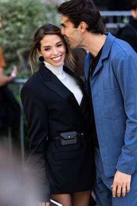 Paris Fashion Week, Kaka and Carol Dias at the Hermes fashion show